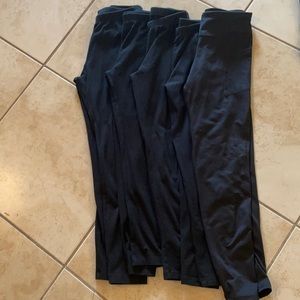 Girls black leggings size 10/12 5 pair